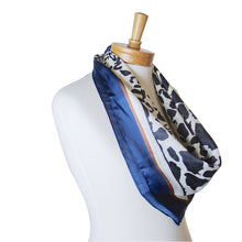 Load image into Gallery viewer, THSS2336: Navy: Leopard Square Scarf
