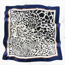 Load image into Gallery viewer, THSS2336: Navy: Leopard Square Scarf
