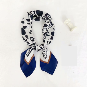 THSS2336: Navy: Leopard Square Scarf