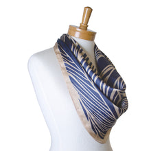 Load image into Gallery viewer, THSS2337: Navy: Palm Square Scarf
