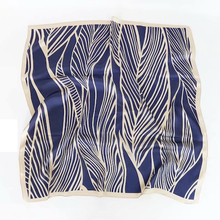 Load image into Gallery viewer, THSS2337: Navy: Palm Square Scarf
