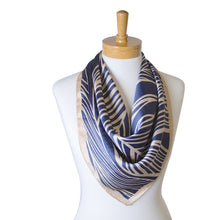 Load image into Gallery viewer, THSS2337: Navy: Palm Square Scarf
