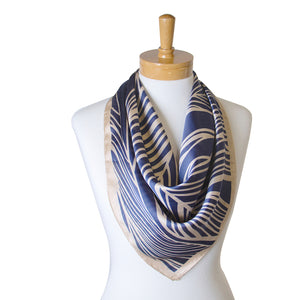 THSS2337: Navy: Palm Square Scarf