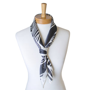 THSS2338: Black: Palm Square Scarf