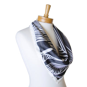 THSS2338: Black: Palm Square Scarf