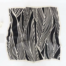 Load image into Gallery viewer, THSS2338: Black: Palm Square Scarf
