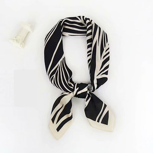 THSS2338: Black: Palm Square Scarf