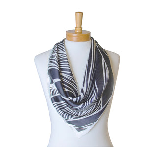 THSS2338: Black: Palm Square Scarf