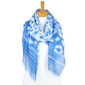 THSS2341: Blue: Animal Border Scarf