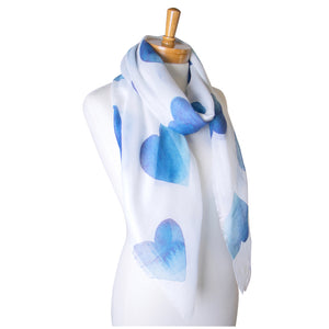 THSS2343: Royal Blue: Love Hearts Scarf