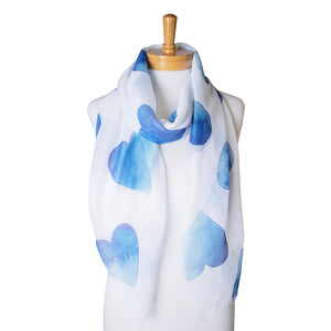 THSS2343: Royal Blue: Love Hearts Scarf