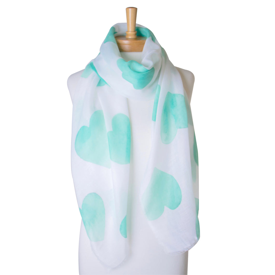 THSS2344: Green: Love Hearts Scarf