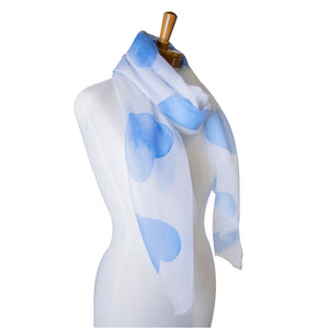 THSS2345: French Blue: Love Hearts Scarf