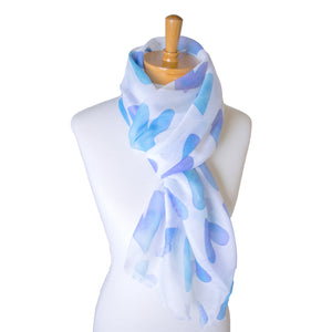 THSS2349: Blue: Hearts Scarf