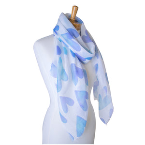 THSS2349: Blue: Hearts Scarf