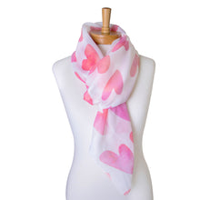 Load image into Gallery viewer, THSS2350: Pink: Hearts Scarf
