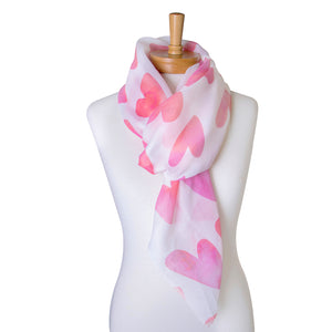 THSS2350: Pink: Hearts Scarf