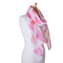 Load image into Gallery viewer, THSS2350: Pink: Hearts Scarf
