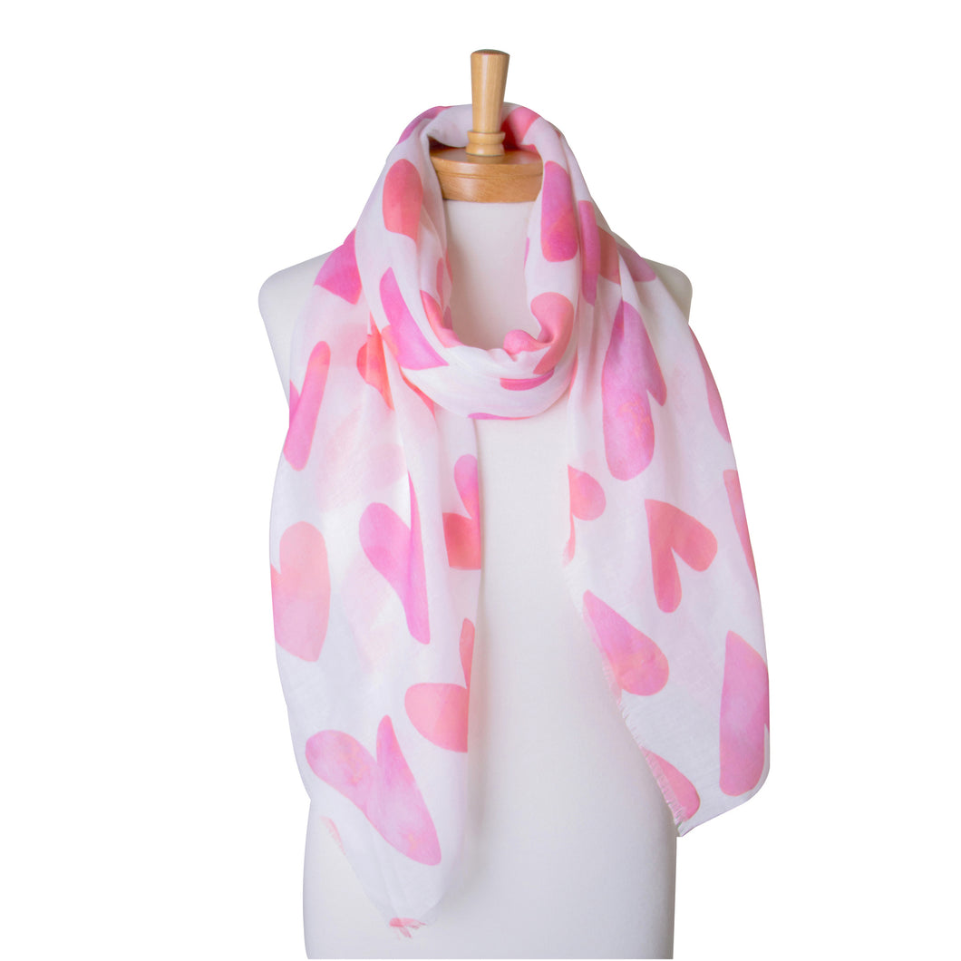 THSS2350: Pink: Hearts Scarf