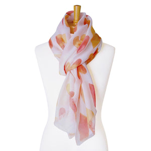 THSS2351: Orange: Hearts Scarf