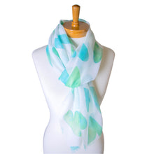 Load image into Gallery viewer, THSS2352: Green: Hearts Scarf
