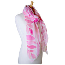 Load image into Gallery viewer, THSS2354: Pink: Abstract Leaves Scarf
