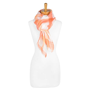 THSS2359: Orange: Gingham Patterned Scarf