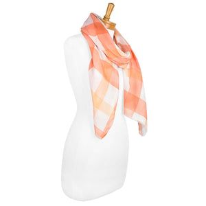 THSS2359: Orange: Gingham Patterned Scarf