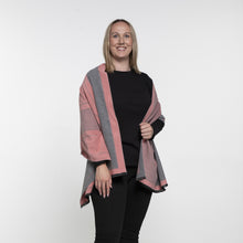 Load image into Gallery viewer, THSS2373: Pink Grey: Reversible Patterned Scarf
