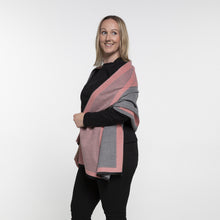 Load image into Gallery viewer, THSS2373: Pink Grey: Reversible Patterned Scarf
