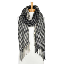 Load image into Gallery viewer, THSS2389: Black: Houndstooth Scarf
