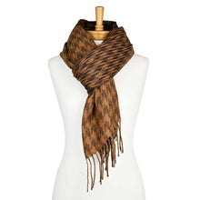 Load image into Gallery viewer, THSS2390: Brown: Houndstooth Scarf
