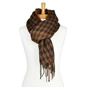 THSS2390: Brown: Houndstooth Scarf