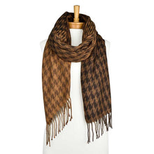 Load image into Gallery viewer, THSS2390: Brown: Houndstooth Scarf
