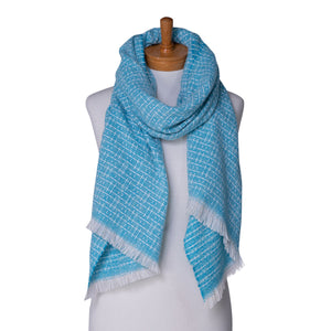 THSS2393: Blue: Tic tac Pattern Scarf