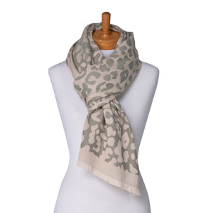 THSS2417: Sage: Reversible Animal Print Scarf