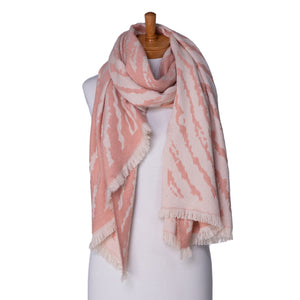 THSS2419: Pink: Zebra Print Scarf