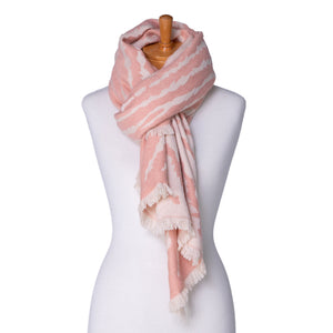 THSS2419: Pink: Zebra Print Scarf