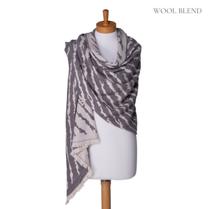 THSS2420: Grey: Zebra Print Scarf