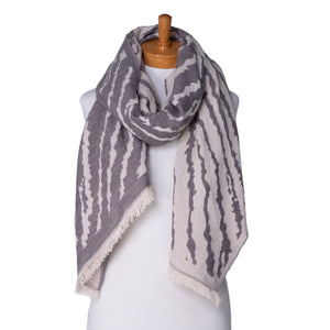 THSS2420: Grey: Zebra Print Scarf