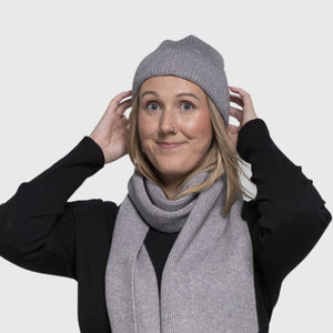 THSS2433HX: Grey: Twisted Rib Stitch Beanie