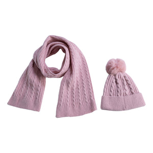 THSS2435: Pink: Cable Rib Scarf