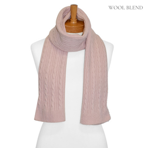 THSS2435: Pink: Cable Rib Scarf