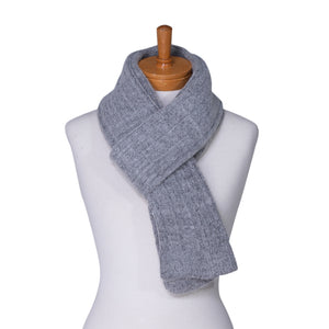 THSS2436: Grey: Cable Rib Scarf