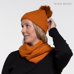 THSS2437: Burnt Orange: Cable Rib Scarf