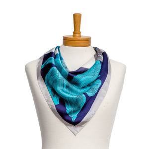 THSS2441: Blue: Flower Art Print Scarf