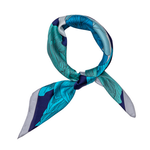 THSS2441: Blue: Flower Art Print Scarf