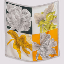 Load image into Gallery viewer, THSS2442: Mustard: Flower Art Print Scarf
