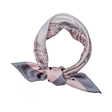 Load image into Gallery viewer, THSS2444: Pink: Ribbon and Dots Square Scarf
