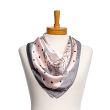 Load image into Gallery viewer, THSS2444: Pink: Ribbon and Dots Square Scarf
